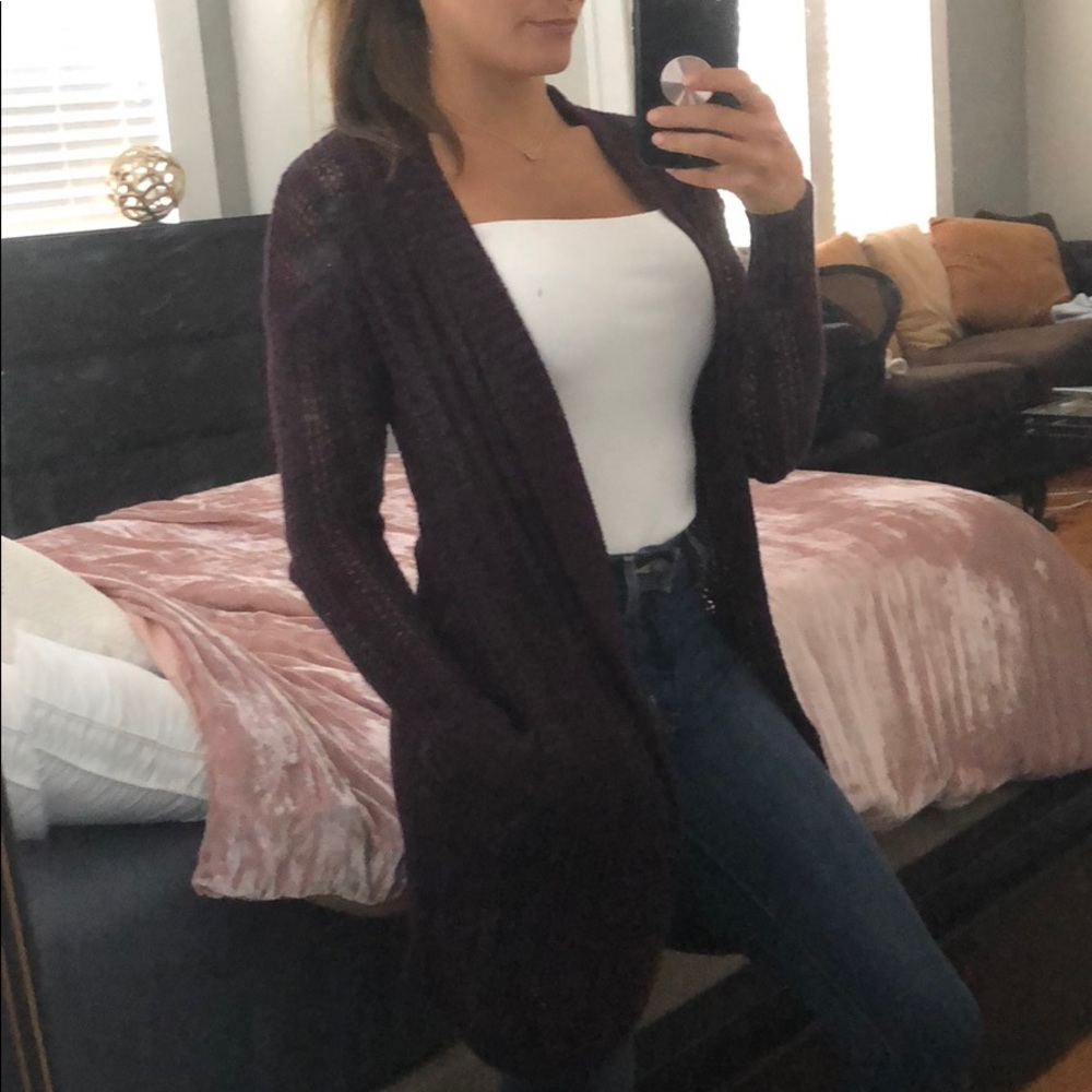 BOGO 50% OFF deep purple long cardigan